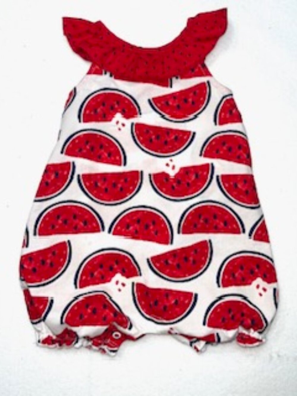 Carter’s Baby Girl One Piece Playsuit/Outfit, Red & White Watermelons, Size 9M